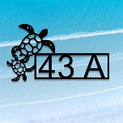 custom metal turtle cut out house address|Custom Sea Turtles Address Sign .